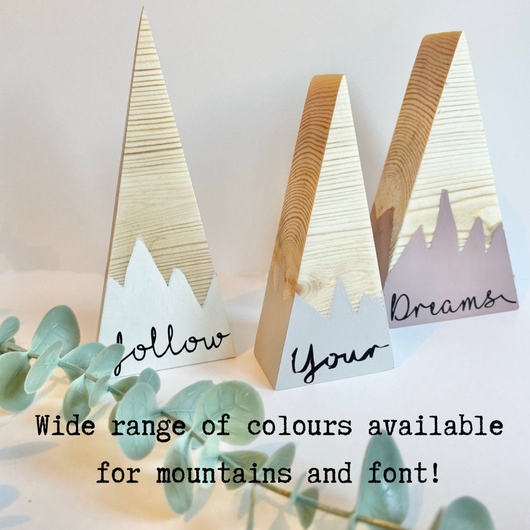 Set of 3 Wooden Mountains | Nursery Decor | Boho | Nordic | Shelf Decor | Baby Gift | Cute Nursery Decor | Scandi Nursery Decor