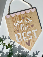 Load image into Gallery viewer, Bookshelf Decor Hanging Flag Girls Room Decor Wood Sign Cute Wood Plaque | Personalised Kids Decor | Kids Room Decor Motivational Signs
