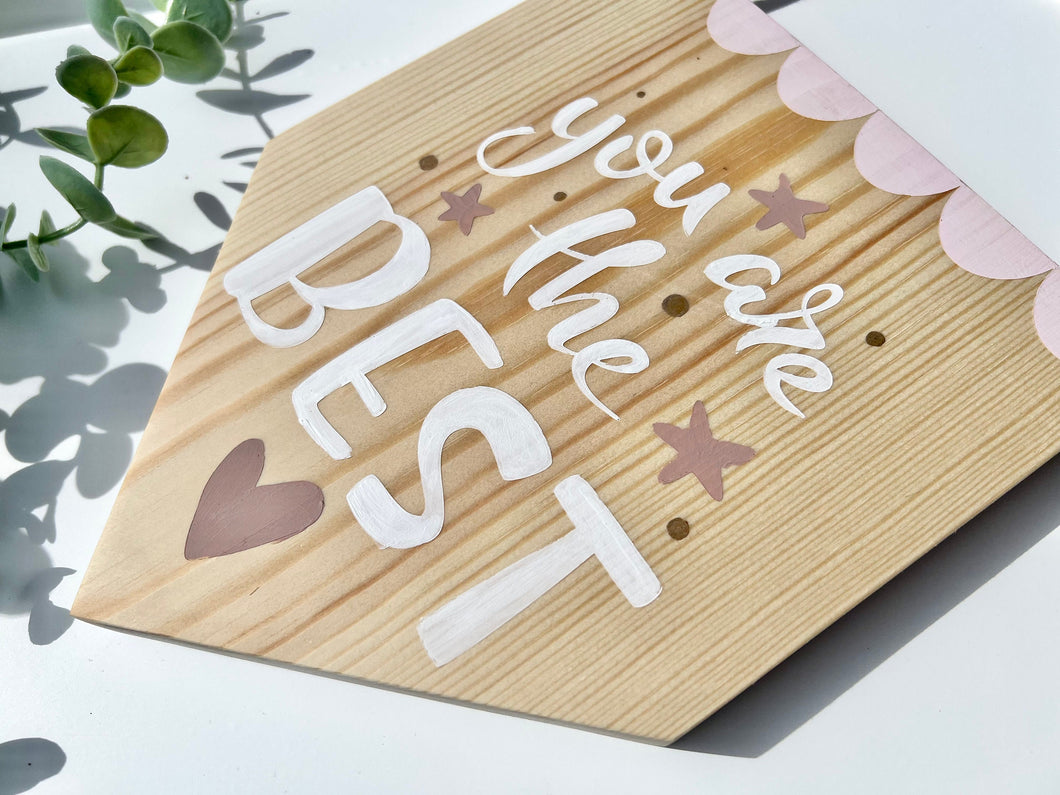 Bookshelf Decor Hanging Flag Girls Room Decor Wood Sign Cute Wood Plaque | Personalised Kids Decor | Kids Room Decor Motivational Signs